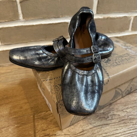 Free People Gemini Ballet Flat – Silver – Size 8 - Picture 2 of 6